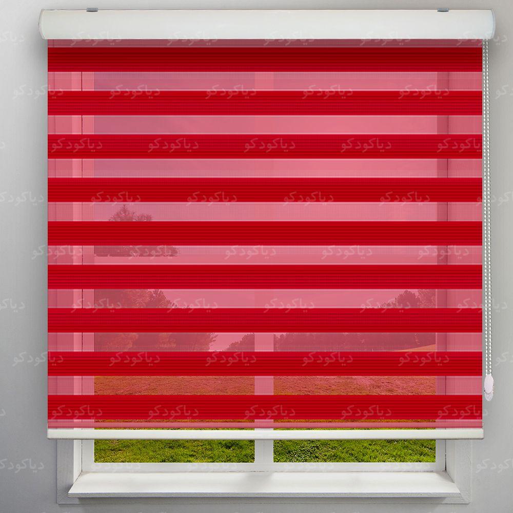 عکس محصول پرده زبرا پلیسه رنگ قرمز کد COL-17