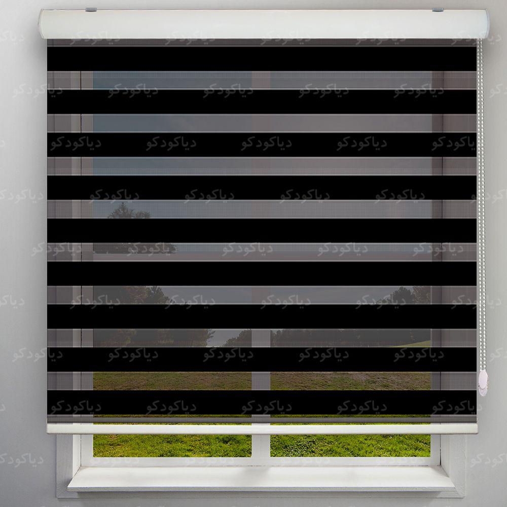 عکس محصول پرده زبرا پلیسه رنگ مشکی کد COL-22