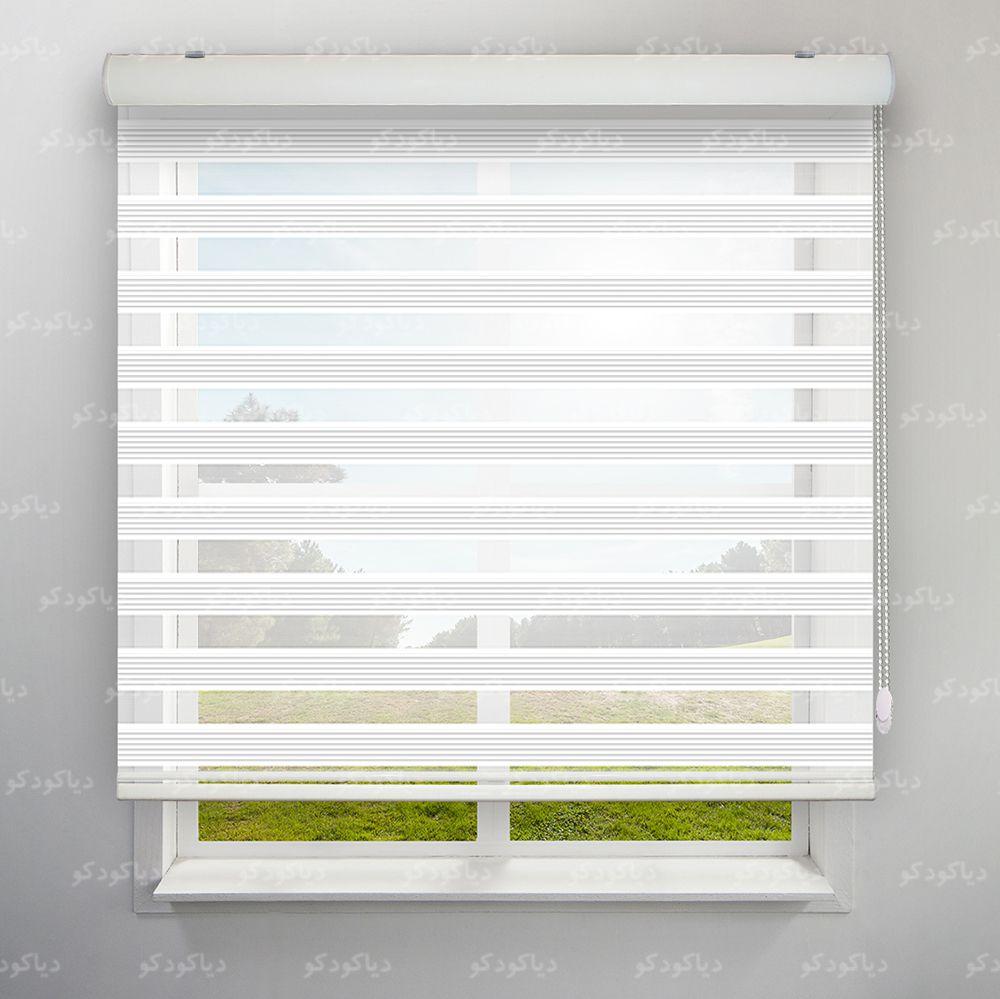 عکس محصول پرده زبرا پلیسه رنگ سفید کد COL-24