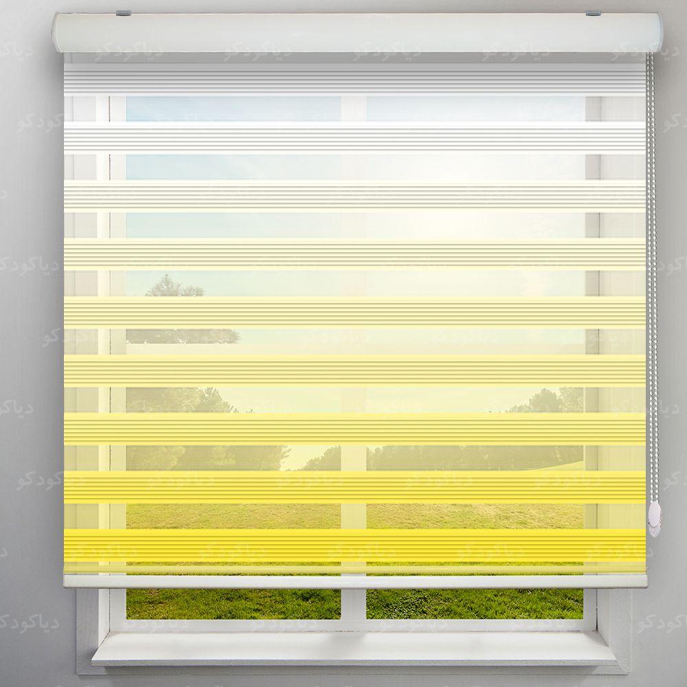 پرده زبرا پلیسه گردینت رنگ زرد کد HS1-02 پرده زبرا پلیسه گردینت رنگ زرد کد HS1-02