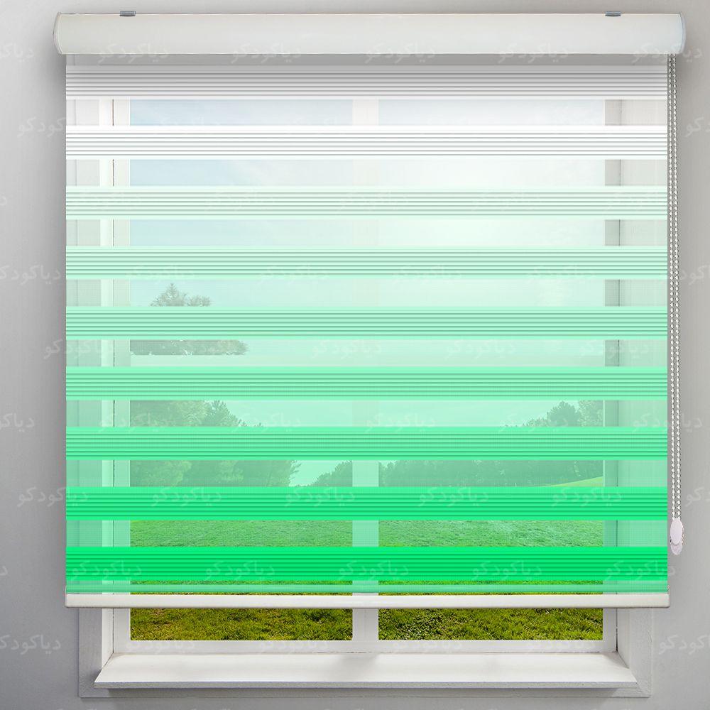 عکس محصول پرده زبرا پلیسه گردینت رنگ سبز کد HS1-09
