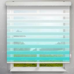 Image of پرده زبرا پلیسه گردینت رنگ فیروزه ای کد HS2-13