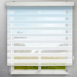 Image of پرده زبرا پلیسه گردینت رنگ آبی یخی کد HS1-12