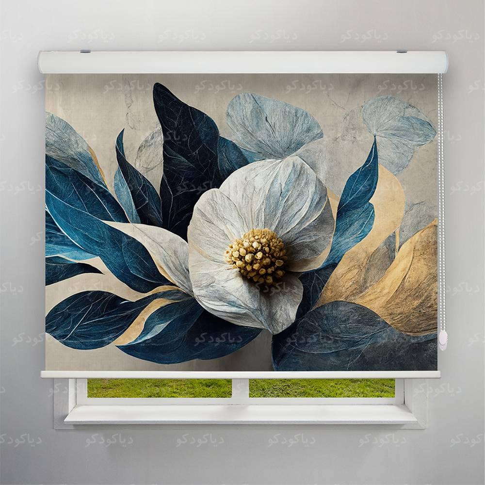 پرده شید طرح 4K گل طلایی کد FLW-13 پرده شید طرح 4K گل طلایی کد FLW-13