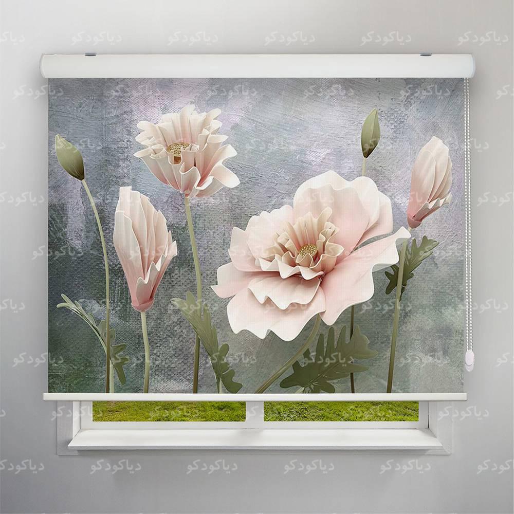 پرده شید طرح 3D گل زیبا کد FLW-28 پرده شید طرح 3D گل زیبا کد FLW-28