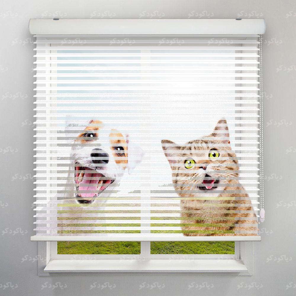 عکس محصول پرده سیلوئت طرح سگ و گربه کد ANM-06