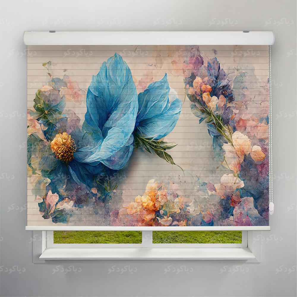 عکس محصول پرده سیلوئت طرح 4K گل بنفش کد FLW-16
