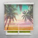 پرده سیلوئت طرح طبیعت نخل و غروب ساحل کد NAT-09