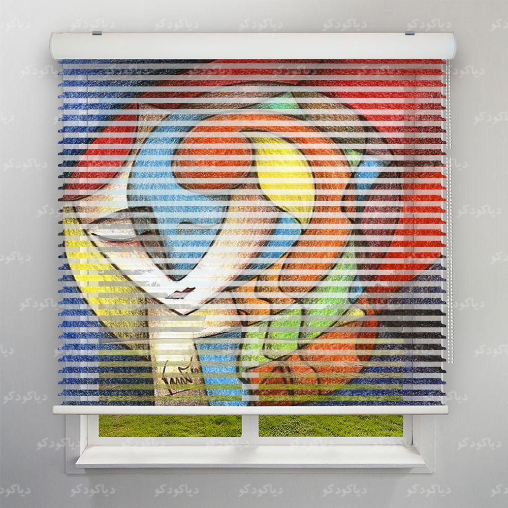 عکس محصول پرده سیلوئت طرح هنری کوبیسم رنگی کد ART-04