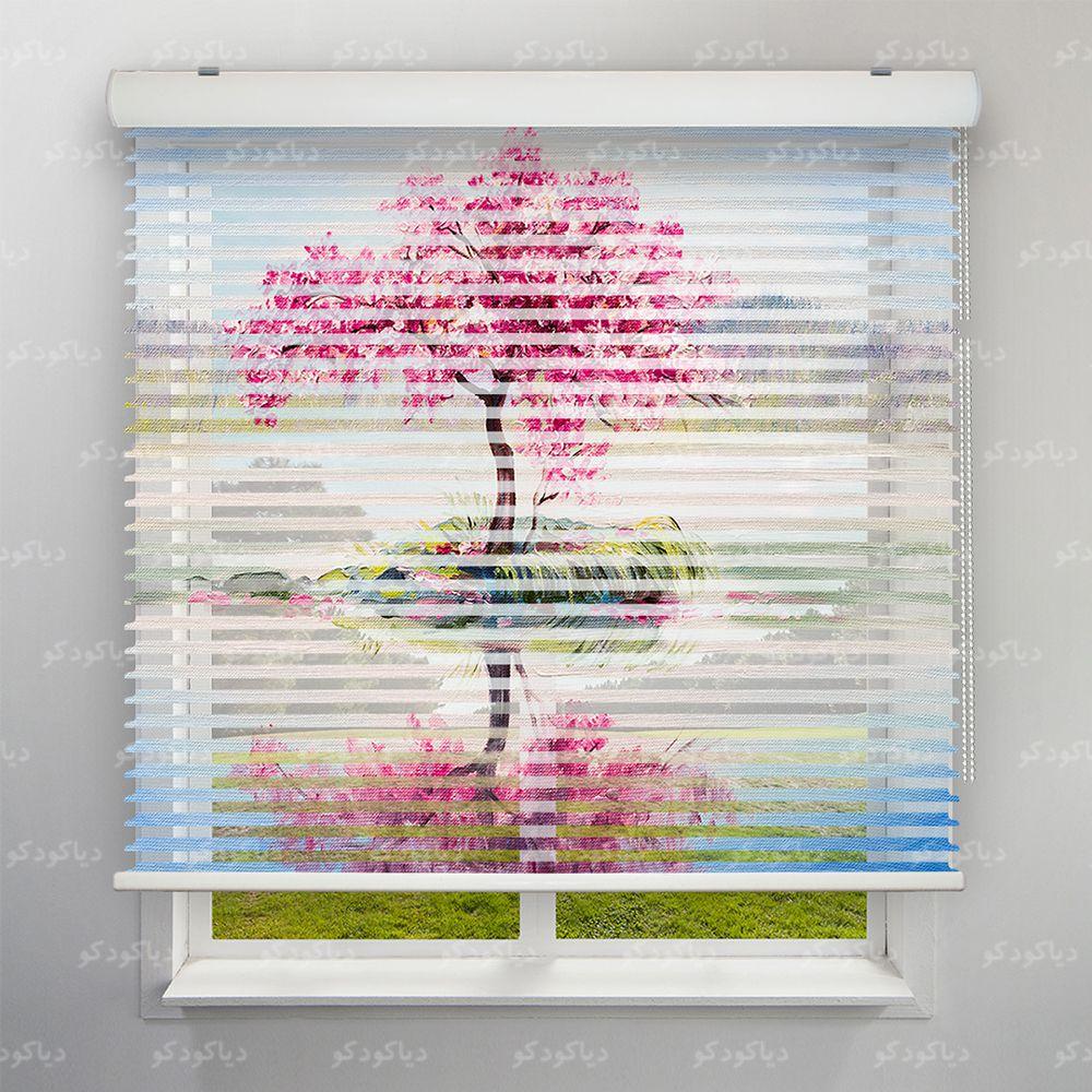 عکس محصول پرده سیلوئت طرح هنری درخت زیبا آبرنگی کد ART-09