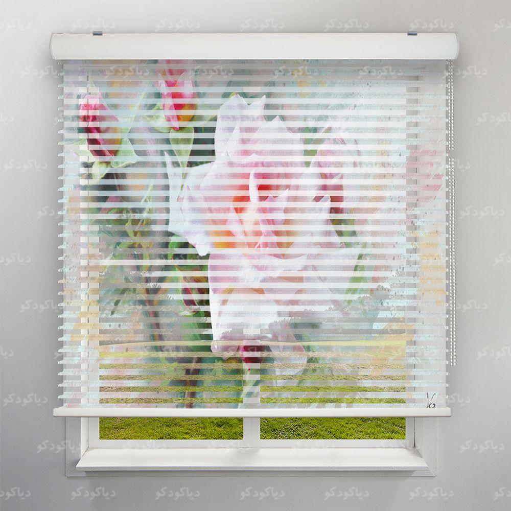 عکس محصول پرده سیلوئت طرح هنری گل رز آبرنگی کد ART-08