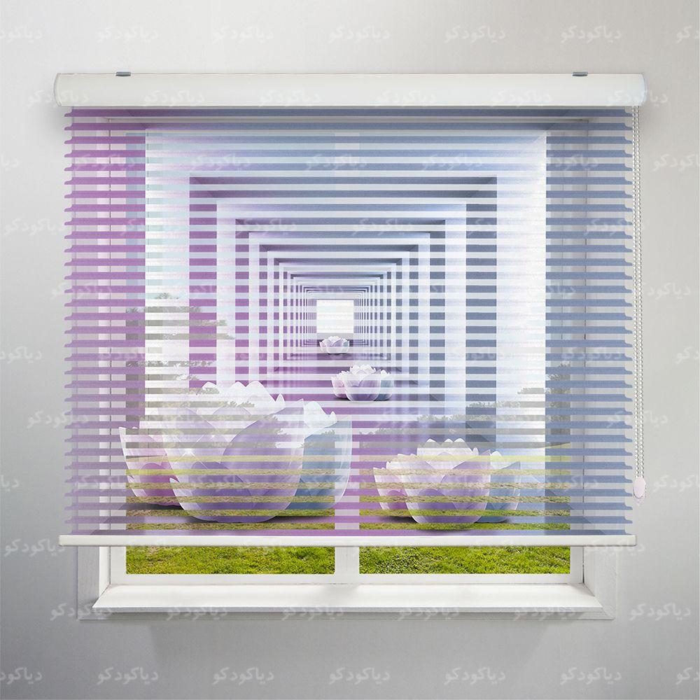 عکس محصول پرده سیلوئت طرح سه بعدی گل نیلوفر کد TRD-04