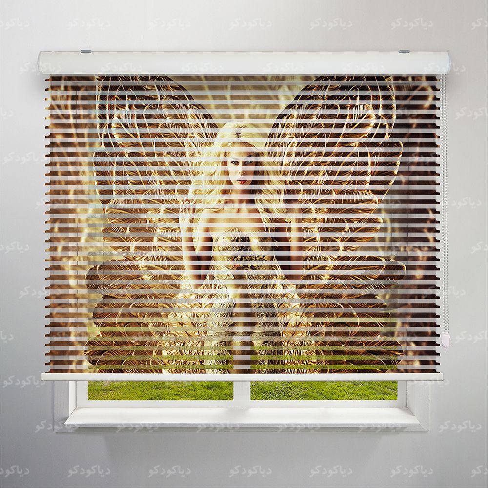 عکس محصول پرده سیلوئت طرح سه بعدی فرشته طلایی کد TRD-07