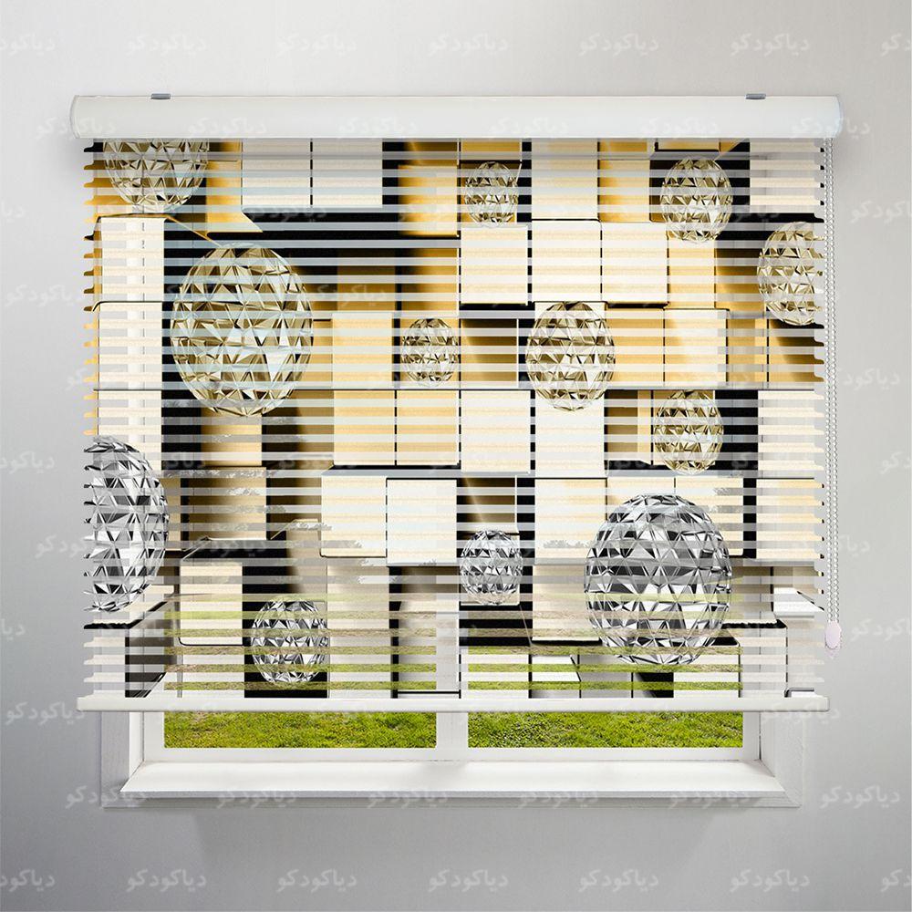 عکس محصول پرده سیلوئت طرح سه بعدی مکعب و گوی کد TRD-09