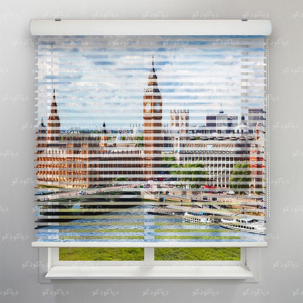 پرده سیلوئت طرح شهر لندن برج ساعت کد CIT-12 پرده سیلوئت طرح شهر لندن برج ساعت کد CIT-12