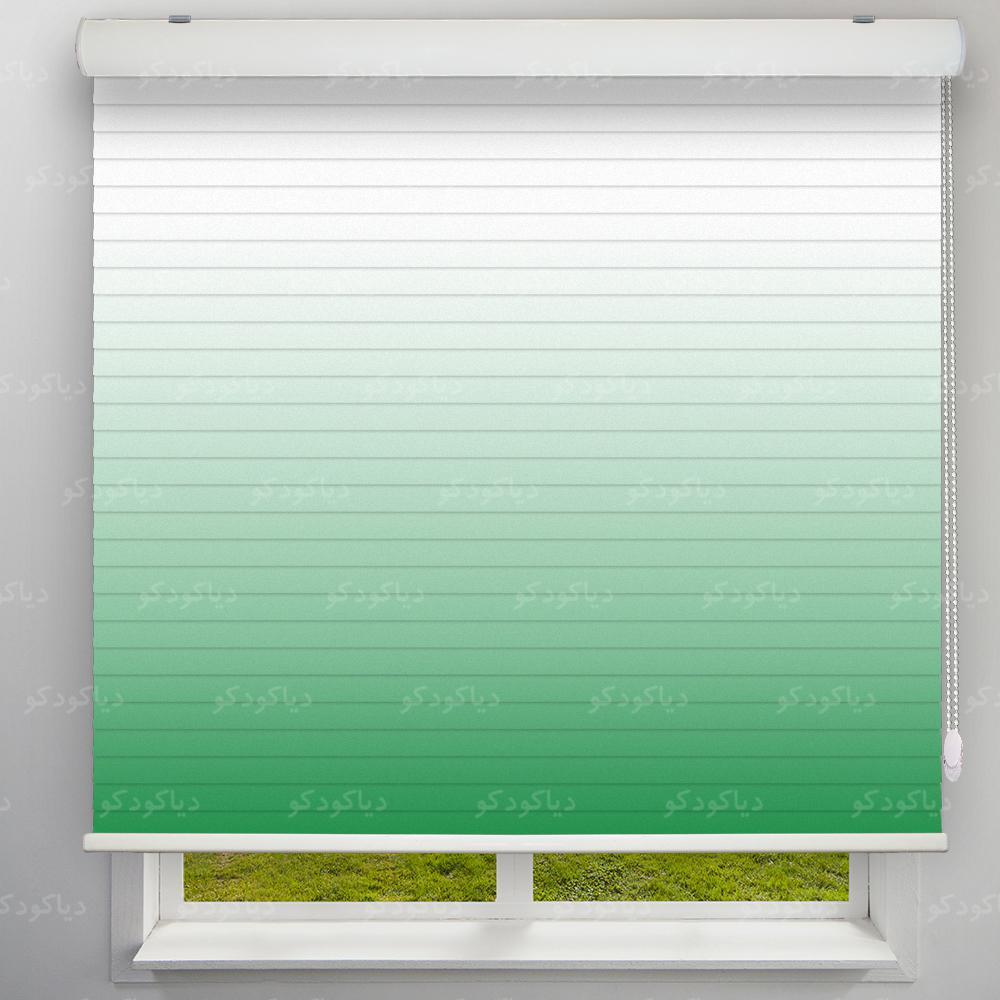 عکس محصول پرده سیلوئت طرح گردینت رنگ سبز تیره کد HS1-10