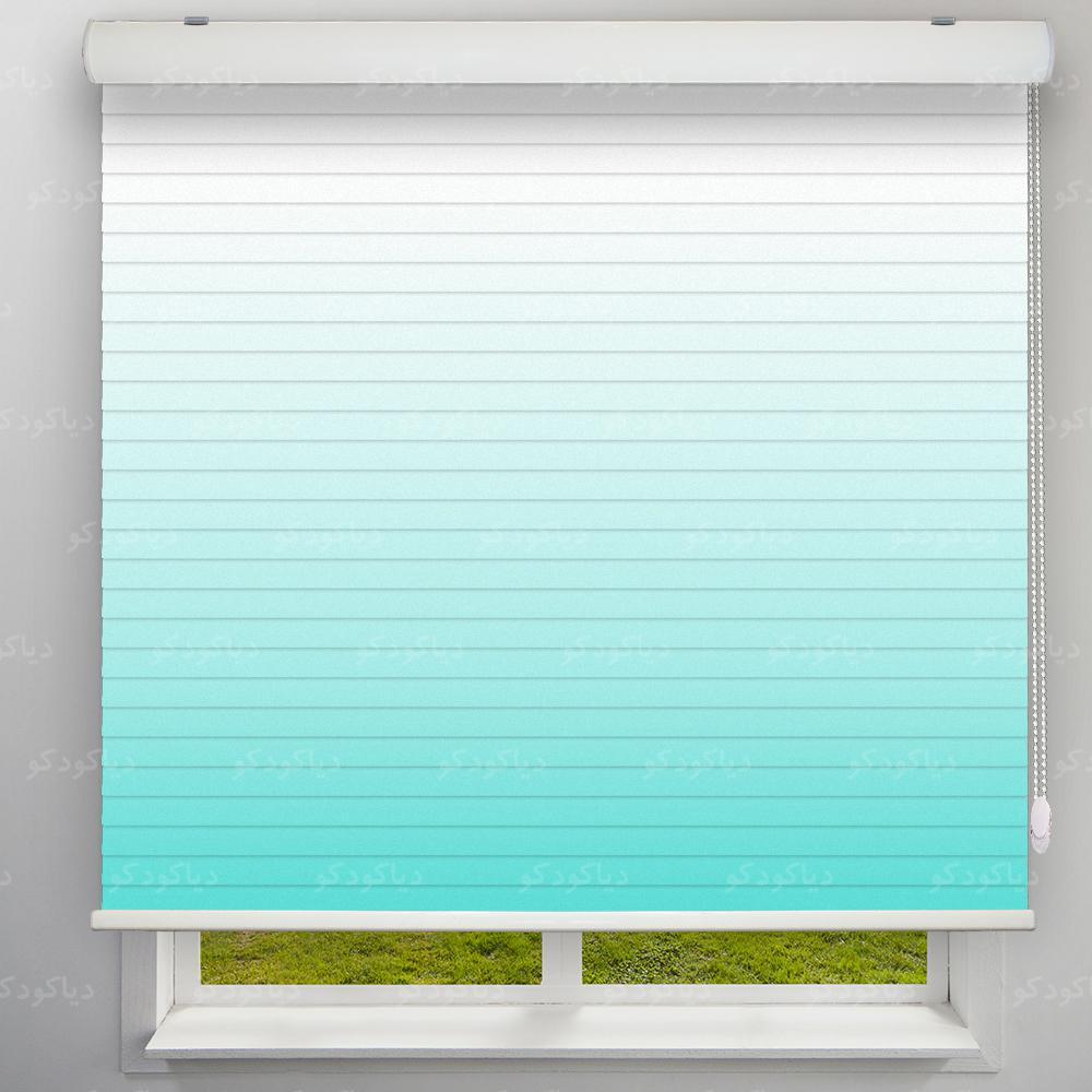 عکس محصول پرده سیلوئت طرح گردینت رنگ فیروزه ای کد HS1-13