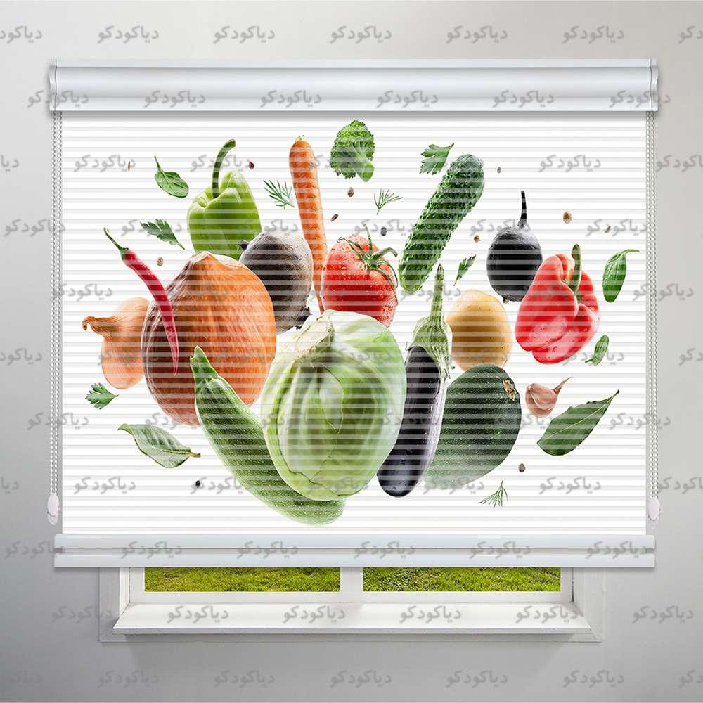 پرده شب و روز طرح صیفی جات کد FOD-14 پرده شب و روز طرح صیفی جات کد FOD-14