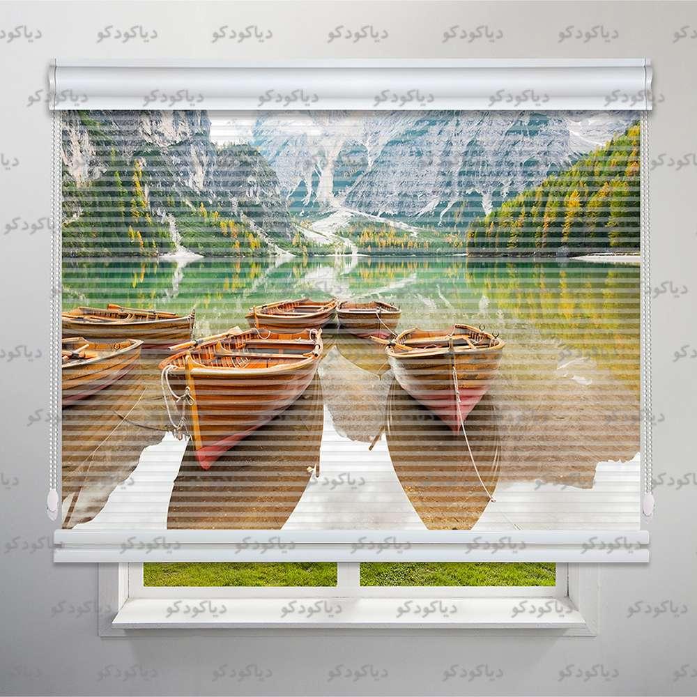 عکس محصول پرده شب و روز طرح طبیعت درختان شکوفه صورتی کد NAT-14