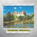 پرده شب و روز طرح طبیعت کوه و دریاچه کد NAT-04