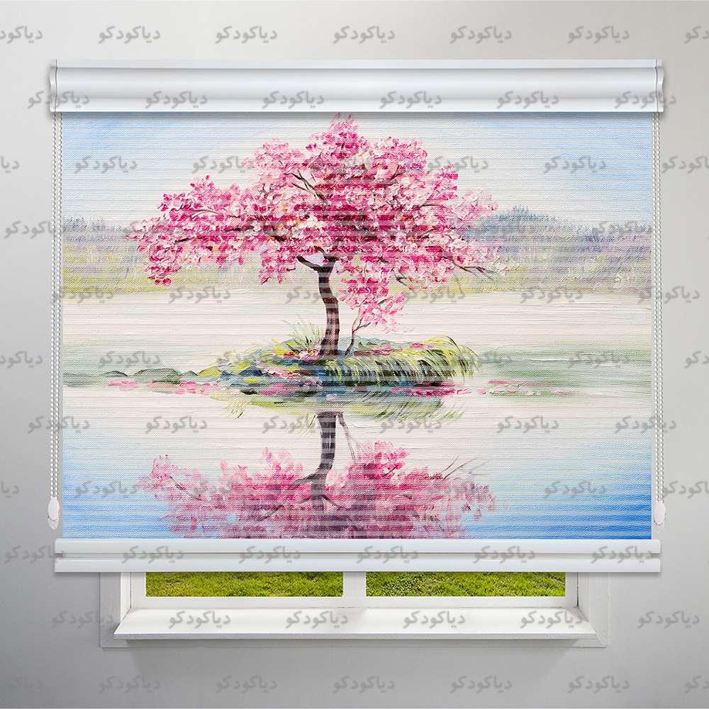 عکس محصول پرده شب و روز طرح هنری درخت زیبا آبرنگی کد ART-09