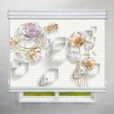 پرده شب و روز طرح 3D گلهای رنگی کد FLW-31