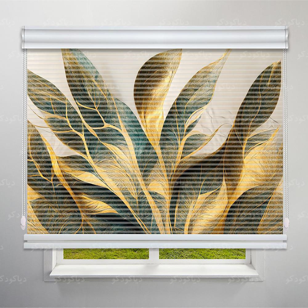 پرده شب و روز طرح 4K گل طلایی کد FLW-03 پرده شب و روز طرح 4K گل طلایی کد FLW-03