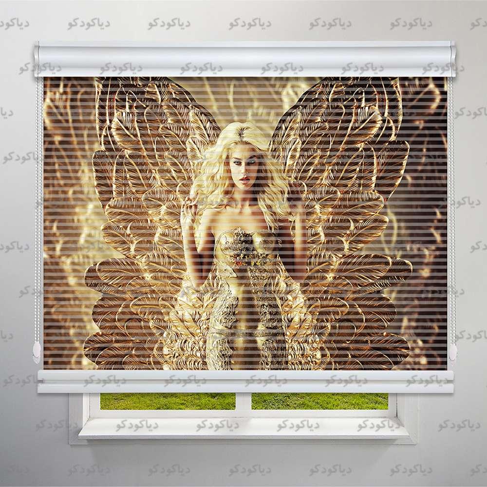 پرده شب و روز طرح سه بعدی فرشته طلایی کد TRD-07