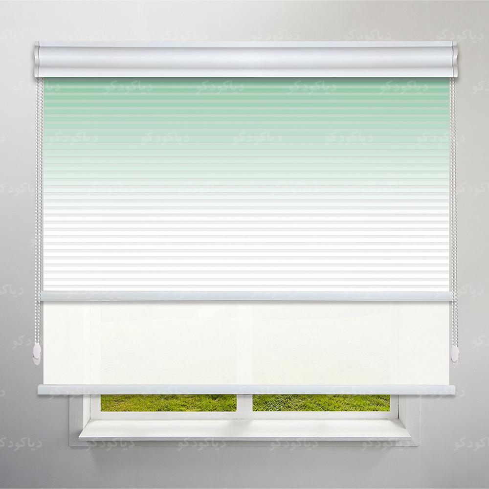 عکس محصول پرده شب و روز 1 سانتی طرح گردینت رنگ سبز تیره کد HS1-10