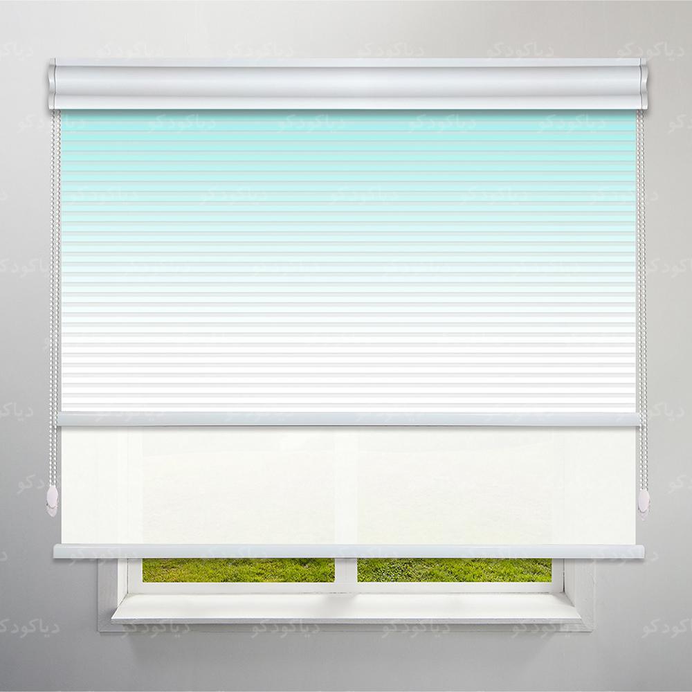 عکس محصول پرده شب و روز 1 سانتی طرح گردینت رنگ فیروزه ای کد HS1-13