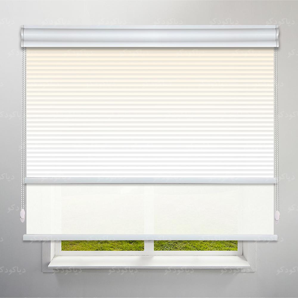 عکس محصول پرده شب و روز 1 سانتی طرح گردینت رنگ کرم کد HS1-01