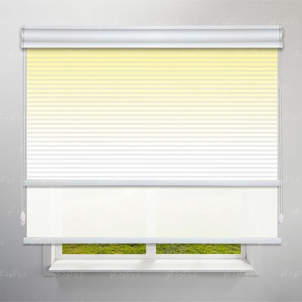 عکس محصول پرده شب و روز 1 سانتی طرح گردینت رنگ زرد کد HS1-02