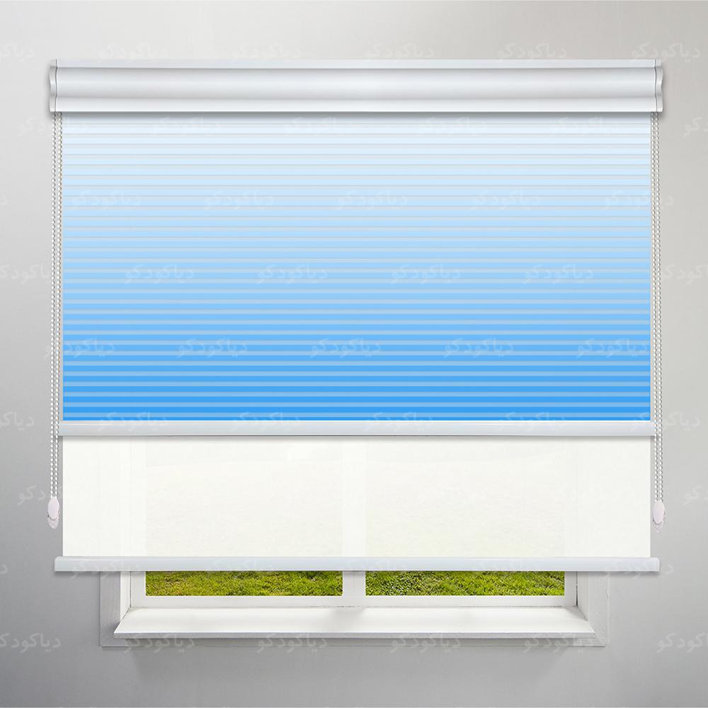 عکس محصول پرده شب و روز 1 سانتی طرح گردینت رنگ آبی کد HS1-14