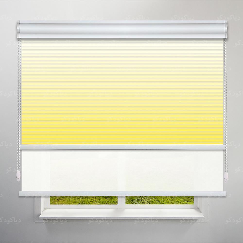 عکس محصول پرده شب و روز 1 سانتی طرح گردینت رنگ زرد کد HS1-02