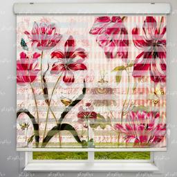 Image of پرده زبرا طرح گل لیلییوم کد TD-14